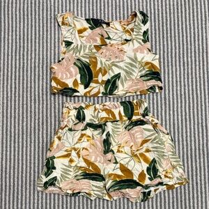 Floral Crop Top and Shorts Set
